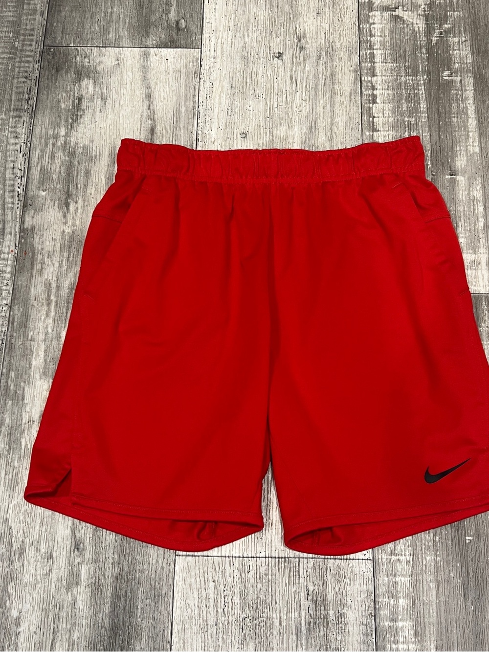 Nike Men's Dri-Fit Red Athletic Shorts with 7” inseam-Size Small